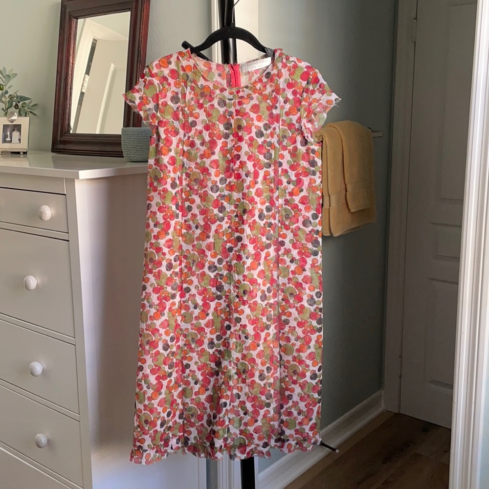 Charles Nolan Raw Edged Dress with colors that pop